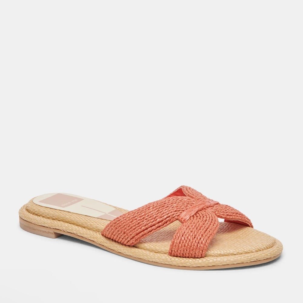 Dolce Vita Atomic Raffia Slide Sandals NEW